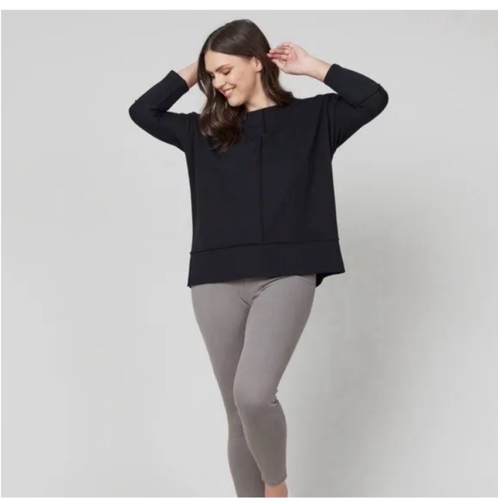 SPANX Perfect Length Black Top Dolman 3/4 Sleeve Stretchy Tunic Tee Sz S - Picture 16 of 16